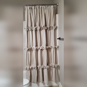 Cute Never Used Beige Shower Curtain